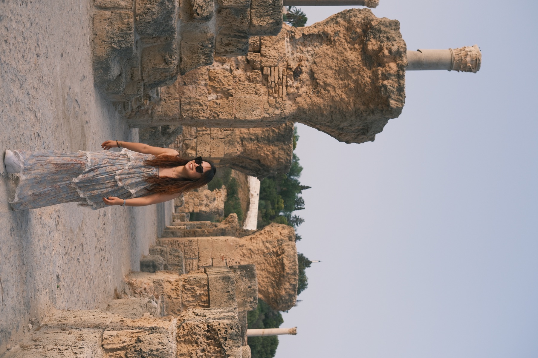 Tianyu walking among ancient ruins